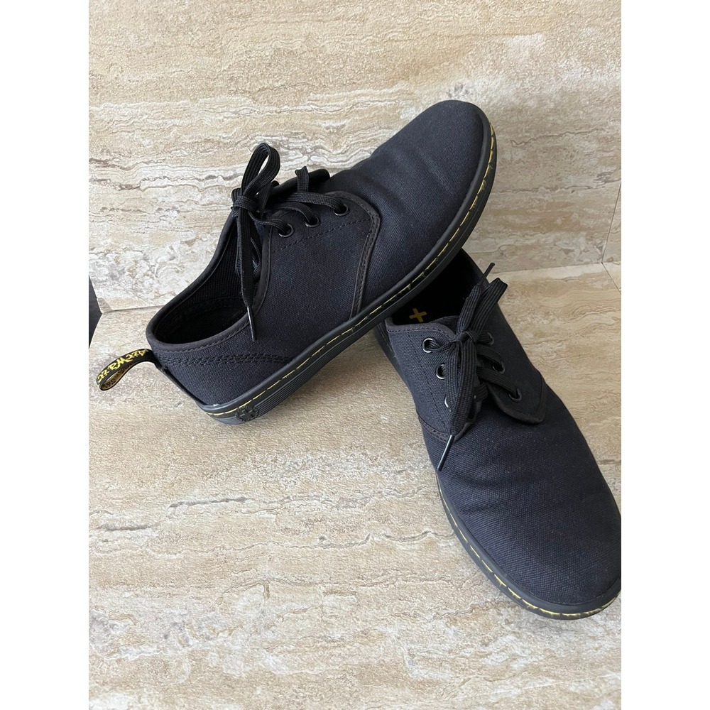 Dr. Martens Soho 3 Eye Sneakers Mens 6 Black Canvas Low Top Shoes Excellent